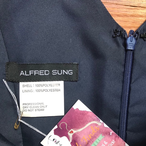 Alfred Sung Navy Bodycon Dress, EUC, 10 - Picture 5 of 14